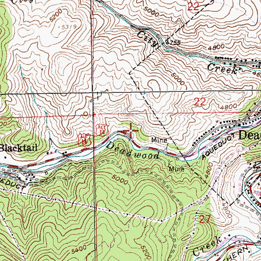 Topographic Map of Olaf Seim Mine, SD