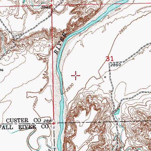 Topographic Map of Warrens Ranch (historical), SD