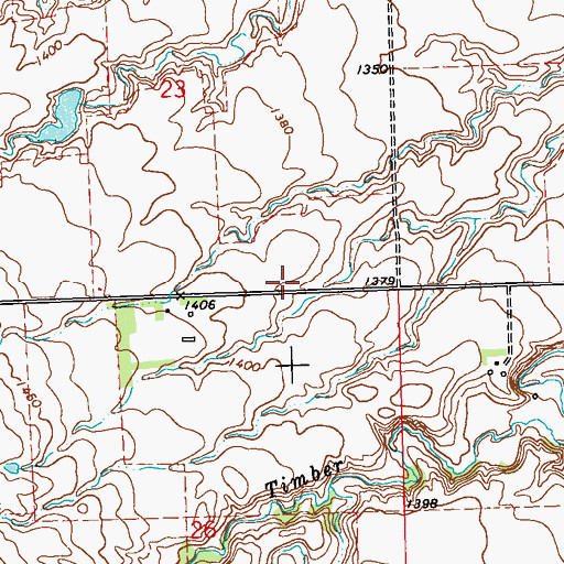 Topographic Map of Prairie Rose School (historical), SD
