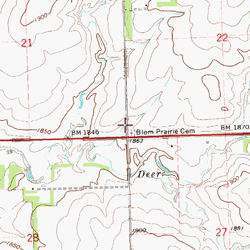 Topographic Map of Lutheran Church, SD
