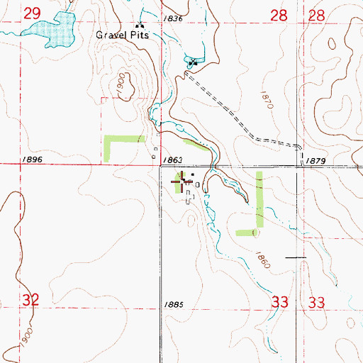 Topographic Map of Valleyview (historical), SD