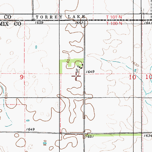 Topographic Map of Kirkwood (historical), SD