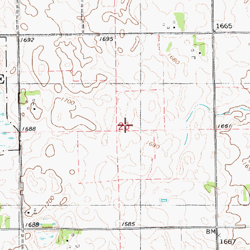Topographic Map of School Number 66 (historical), SD