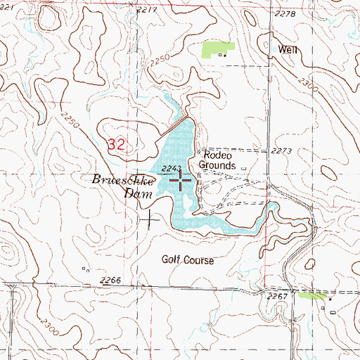 Topographic Map of Eagle Butte Lake, SD