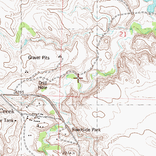 Topographic Map of Bear Creek Day School, SD