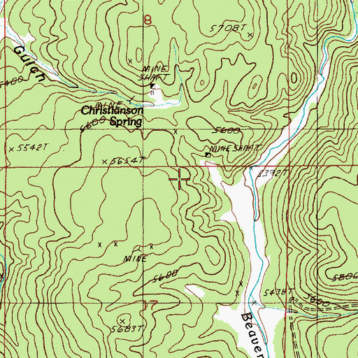 Topographic Map of Bear Gulch I (historical), SD