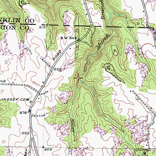 Topographic Map of Scott Branch, AL