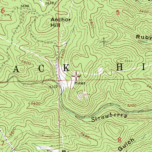 Topographic Map of Rattle Snake Jack Mine, SD