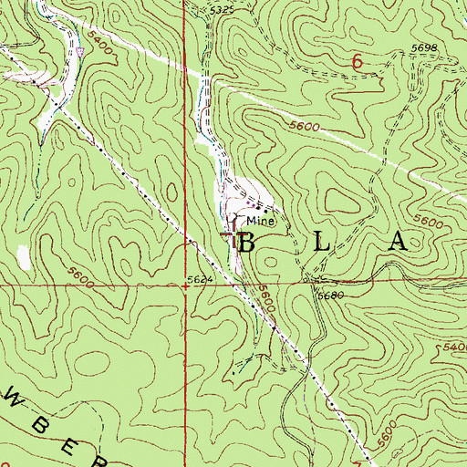 Topographic Map of Golden Crest Mine, SD