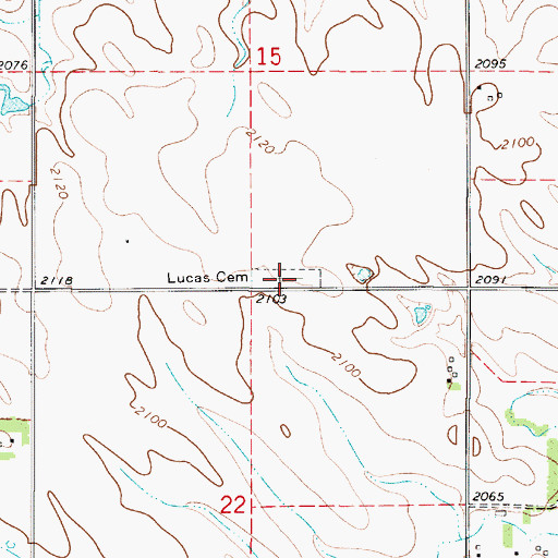 Topographic Map of Lucas Cemetery, SD