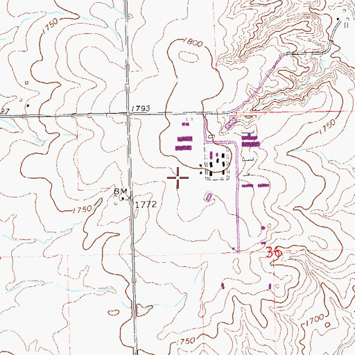 Topographic Map of Poinsett Colony, SD