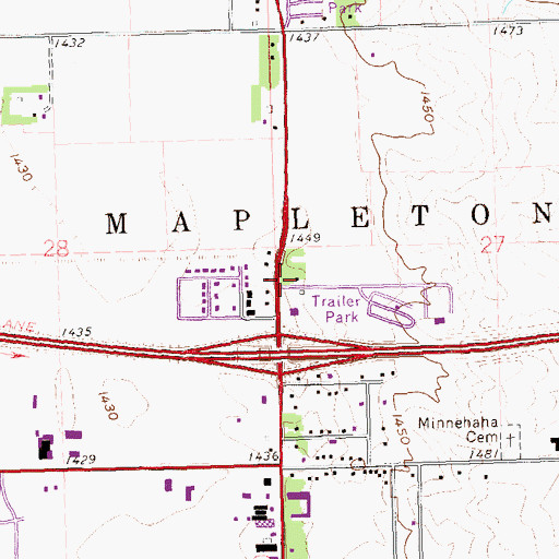 Topographic Map of Erickson Subdivision, SD