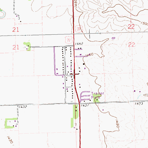 Topographic Map of Meadow View Addition, SD