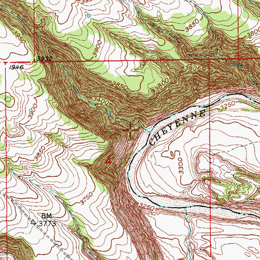 Topographic Map of Devil Canyon, SD