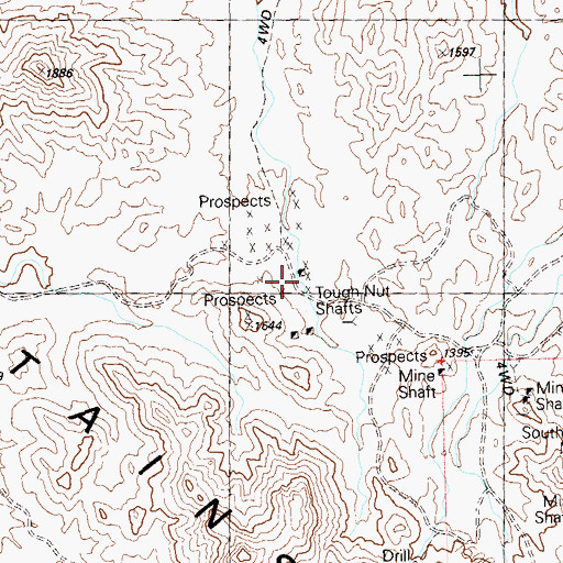 Topographic Map of Tough Nut Shafts, AZ