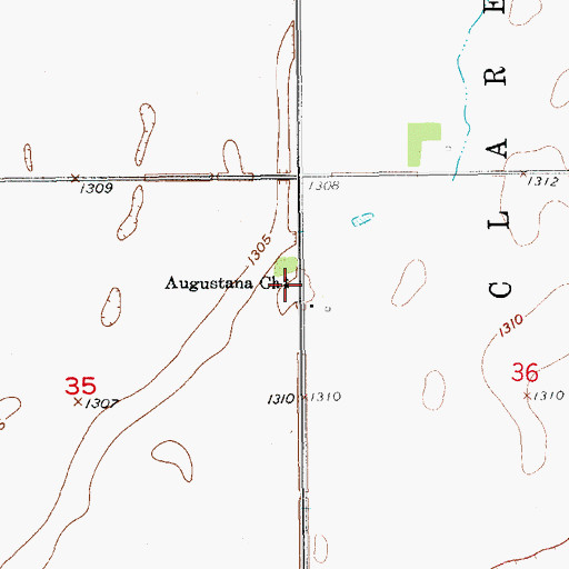 Topographic Map of Augustana Church, SD