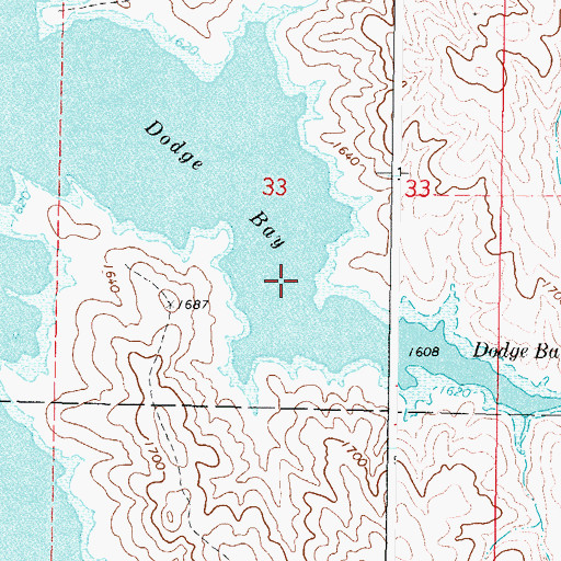 Topographic Map of Dodge Bay, SD