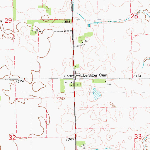 Topographic Map of Ebenezer Cemetery, SD