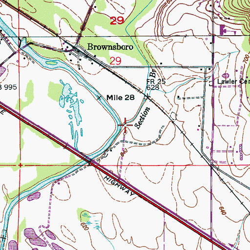 Topographic Map of Section Branch, AL