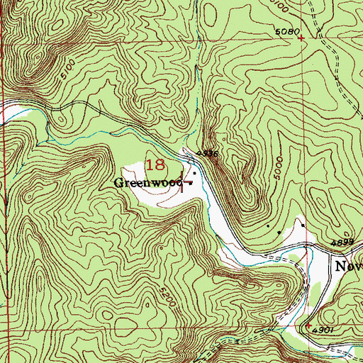 Topographic Map of Greenwood, SD