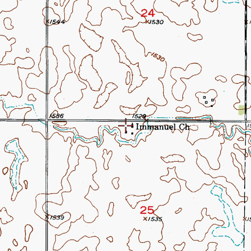 Topographic Map of Immanuel Church, SD