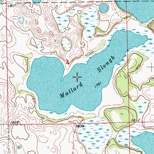Topographic Map of Mallard Slough, SD