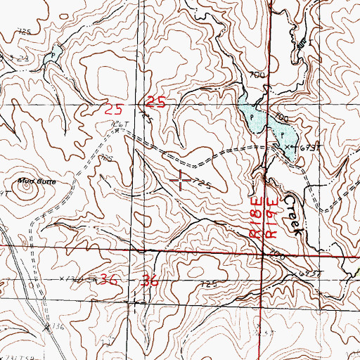 Topographic Map of Mud Butte, SD