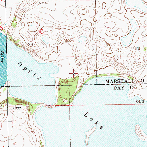 Topographic Map of Opitz Lake, SD