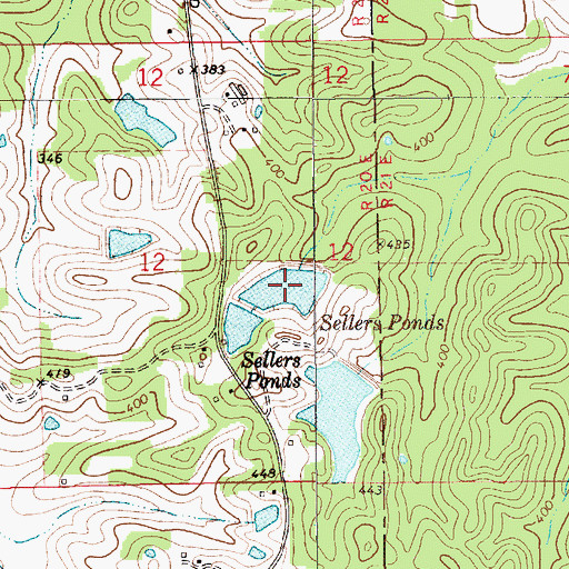 Topographic Map of Sellers Ponds, AL