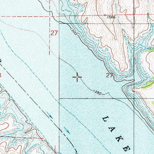 Topographic Map of Cottonwood Island (historical), SD