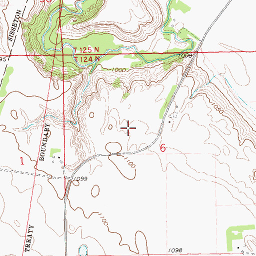 Topographic Map of Travare (historical), SD