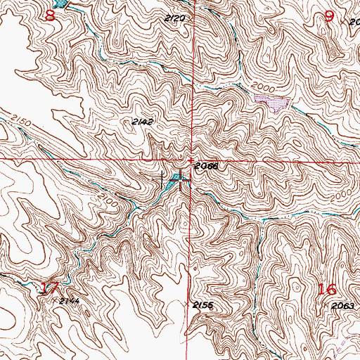 Topographic Map of Olson Russell Number 2 Dam, SD