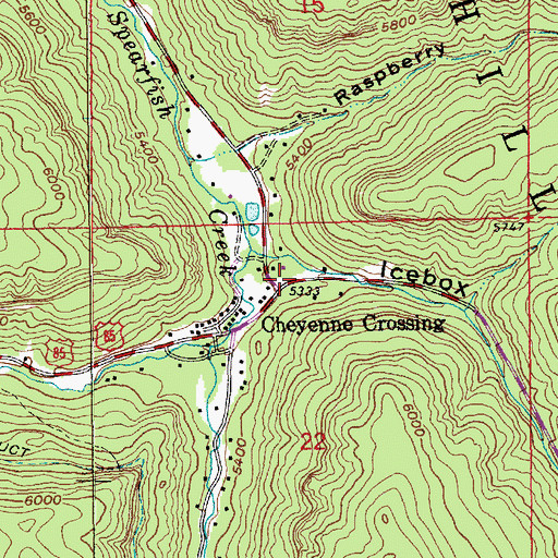 Topographic Map of Icebox Gulch, SD