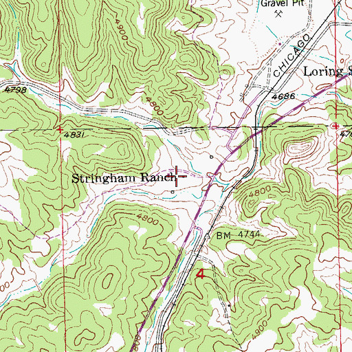 Topographic Map of Stringham Ranch, SD