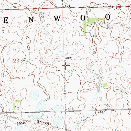 Topographic Map of Cadwell School (historical), SD