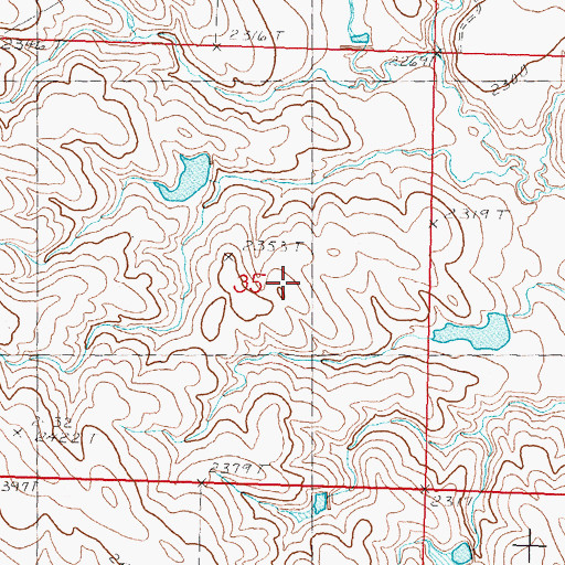 Topographic Map of Nowlin County (historical), SD