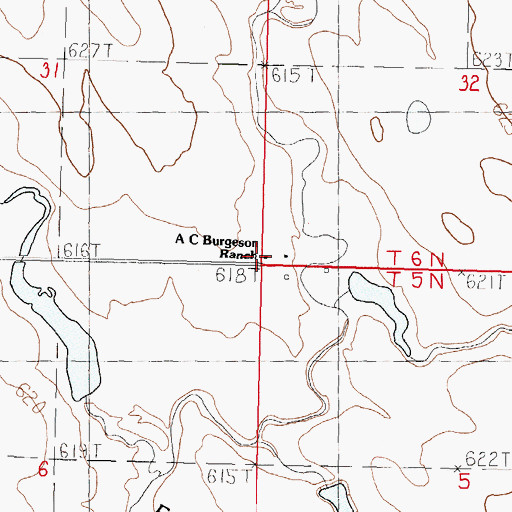 Topographic Map of A C Burgeson Ranch, SD