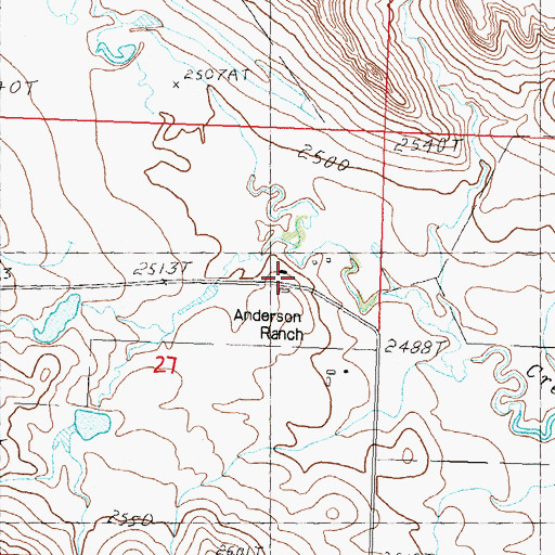 Topographic Map of Anderson Ranch, SD