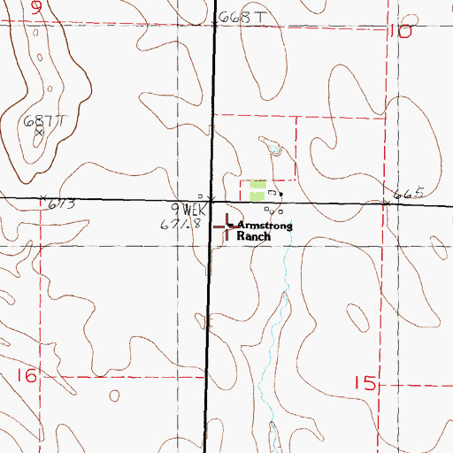Topographic Map of Armstrong Ranch, SD
