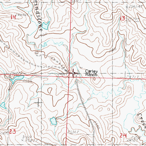Topographic Map of Carley Ranch, SD