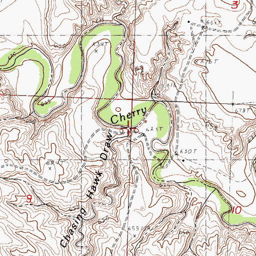 Topographic Map of Chasing Hawk Draw, SD