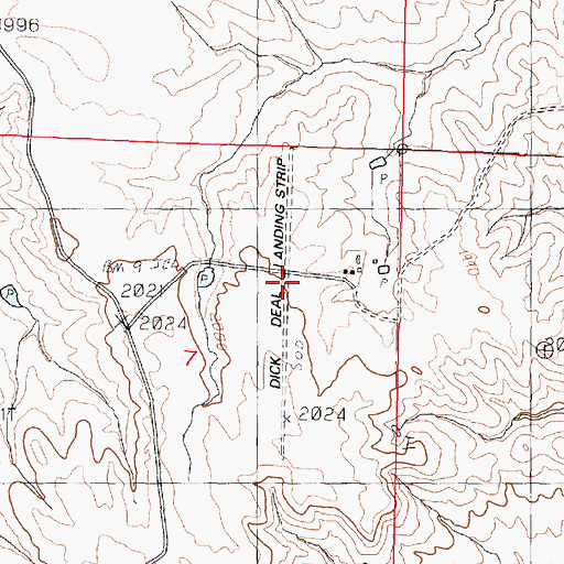 Topographic Map of Dick Deal Landing Strip (historical), SD