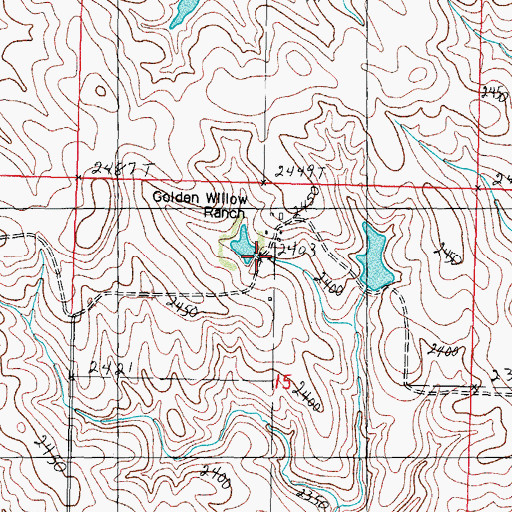 Topographic Map of Golden Willow Ranch, SD