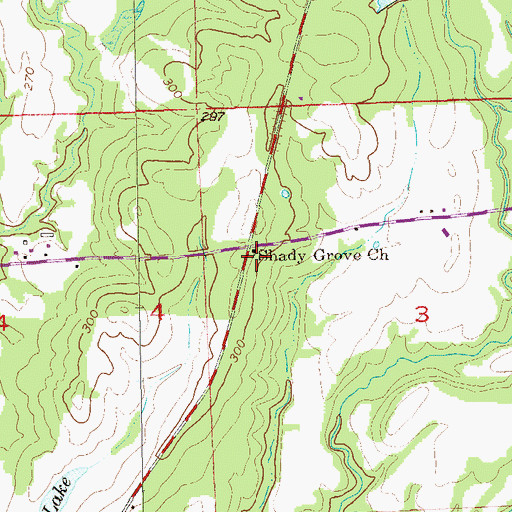 Topographic Map of Shady Grove Church, AL