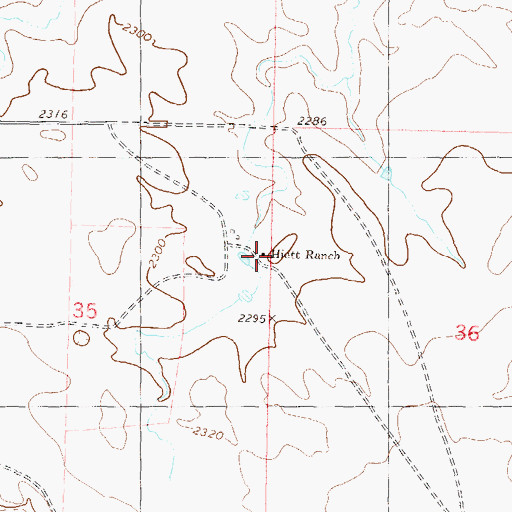 Topographic Map of Hiett Ranch, SD