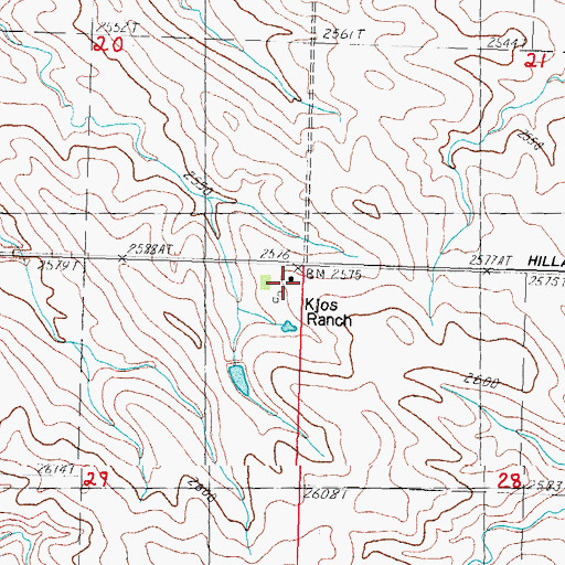 Topographic Map of Kjos Ranch, SD