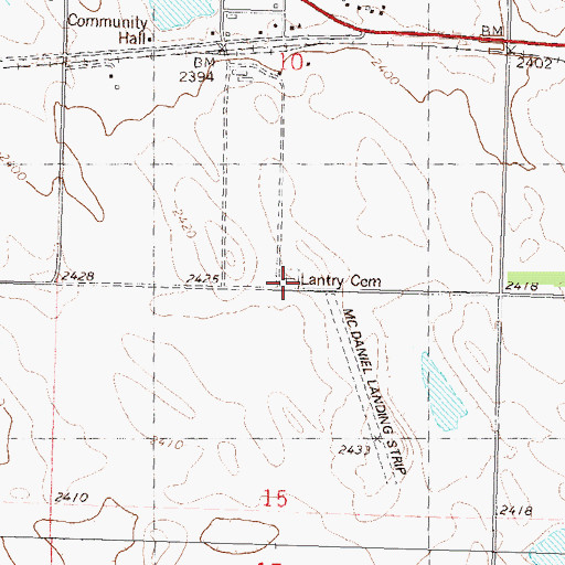 Topographic Map of Lantry Cemetery, SD
