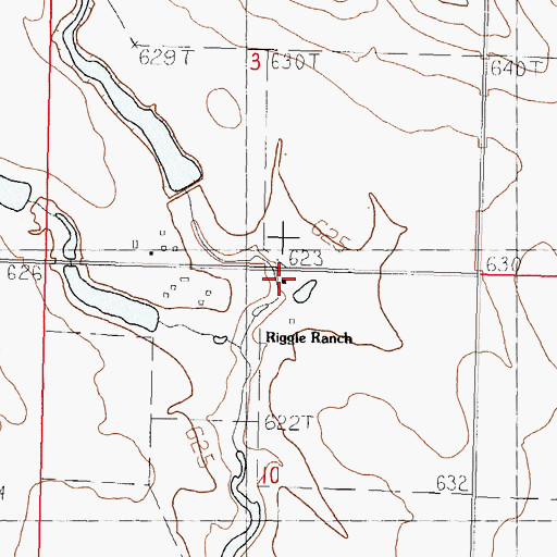 Topographic Map of Riggle Ranch, SD