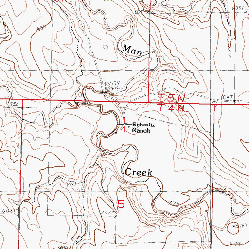 Topographic Map of Schmitz Ranch, SD
