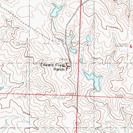 Topographic Map of Edward Frein Ranch, SD